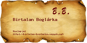 Birtalan Boglárka névjegykártya
